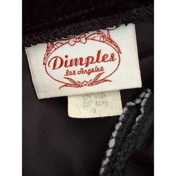 VTG Dimples Girls Holiday Dress 8 - Black Velvet, Gold Brocade Christmas Formal - Picture 5 of 12